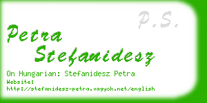 petra stefanidesz business card